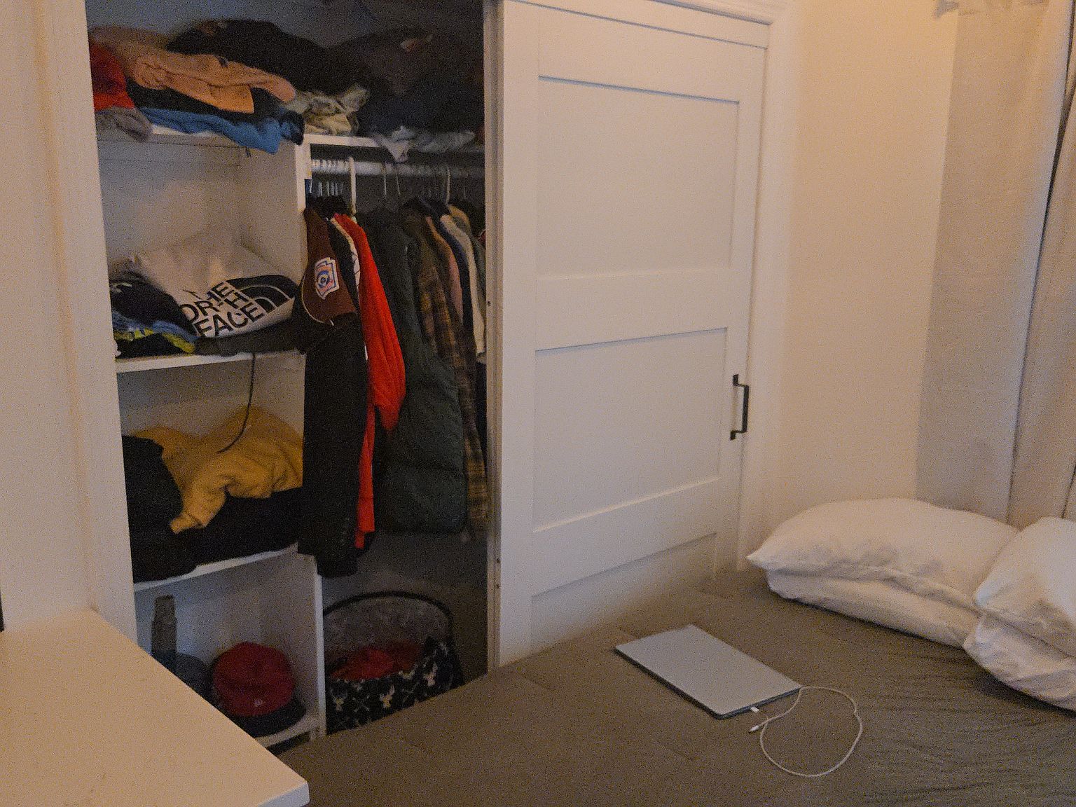 Studio sleeping area and closet